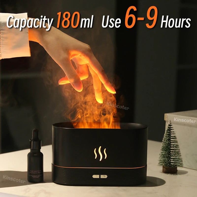 250ml Fire Flame Humidifier & Aromatherapy Diffuser